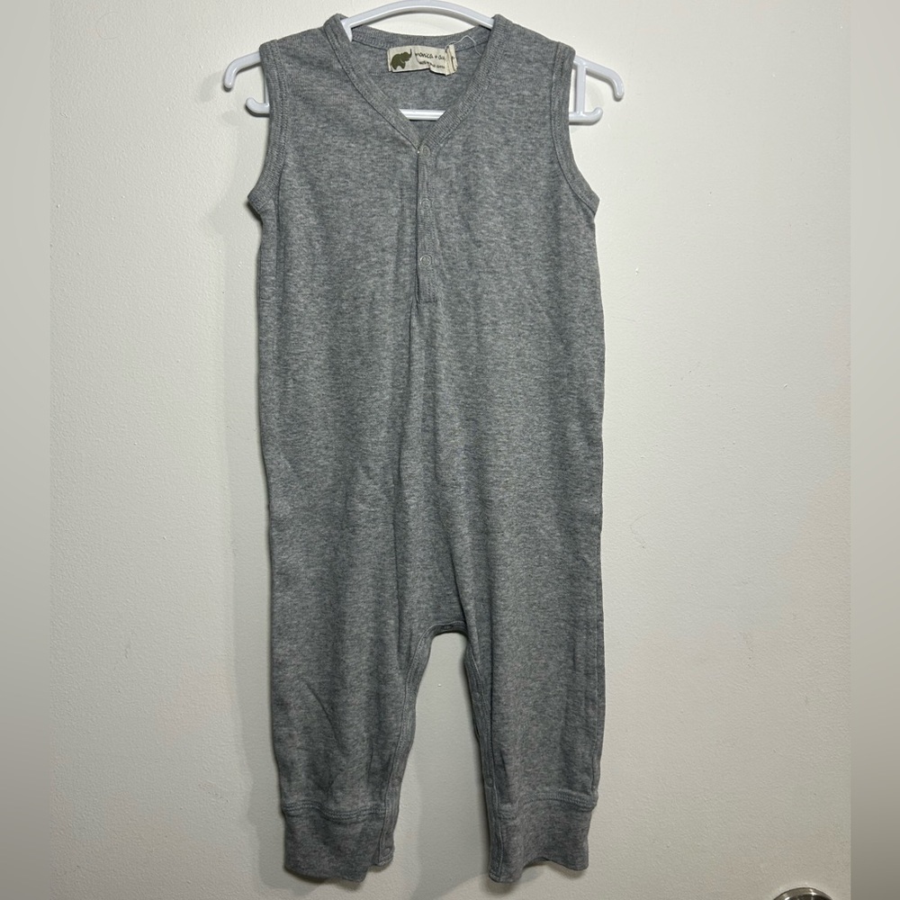 Monica + Andy Gray Sleeveless Baby Romper